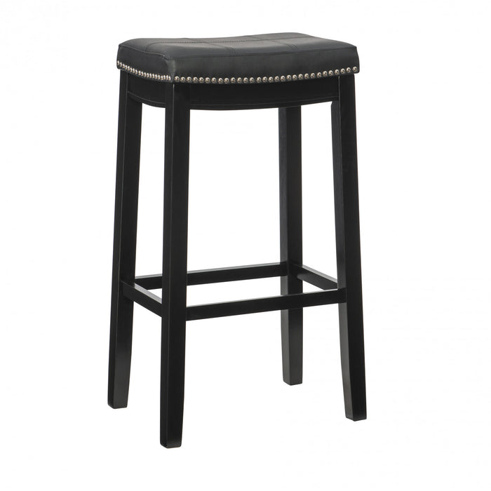 Tabouret bar Claridge en similicuir et sans dossier - noir