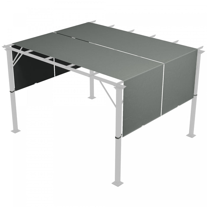 Outsunny Auvent De Pergola, Protection Uv, 2 Pieces 16 X 4 Pi, Gris Fonce