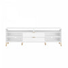 Meuble TV moderne Dumbo 85\" a cannelures, blanc