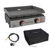 Gril de table Blackstone 22\" avec couvercle et adaptateur pour propane - 2427