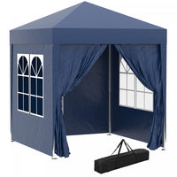 Tonnelle De Jardin Tente Pliante Barnum Pop-up 2 X 2 M 4 Parois Laterales Amovibles 2 Fenetres Sac D