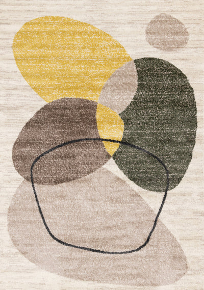 Marley Green Yellow Taupe Geometric Area Rug - 5'3" x 7'7"|Carpette Marley verte, jaune et taupe à motif géométrique - 5 pi 3 po x 7 pi 7 po