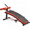 Soozier Banc D'entrainement Entraineur Abdominal Multifonction Avec Bandes D'entrainement Fitness Acier Noir