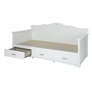 Tiara Lit Divan Avec Rangement - Blanc Solide