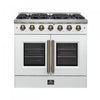 Cuisiniere a gaz blanche Galiano 36 pouces, 4,32 pi³ – FFSGS6444-36WHT