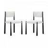 Chaise d’appoint en metal boucle creme Lennor style milieu du siecle – Lot de 2