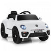 Voiture Electrique 12v Pour Enfants Costway, Sous Licence Volkswagen Beetle Avec Telecommande Et Musique, Blanc
