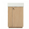 Evelyn Meuble-Lavabo Moderne avec Vasque en Ceramique et Rangement Intelligent, Naturel