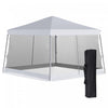 Outsunny 141.75\"l X 141.75\"l Tonnelle Barnum Automatique Pop-up Gazebo Pliable Exterieur Jardin 4 Moustiquaires Amovibles 2 Zippees Blanc