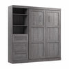 Lit double escamotable mural Pur de Bestar de 84 po avec rangement et tiroirs - gris écorce