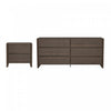 Commode et table de chevet Linda Modern 2 pieces en noyer brun