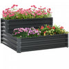 Outsunny Lit De Jardin Sureleve A 2 Etages En Acier Galvanise, Gris Fonce