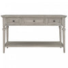 Table Console Sabina En Bois Massif Avec 3 Tiroirs Et Etagere - Gris Patine