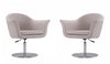 Fauteuil pivotant moderne tisse Voyager en melange de fibres, coloris orge - Lot de 2