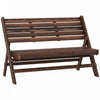 Outsunny Banc D'exterieur En Bois, Banc Pliable, Finition Carbonisee