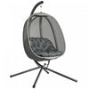 Chaise Œuf Suspendue Outsunny avec Support et Panier Pliable, Gris