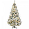 HOMCOM Arbre de Noel artificiel floque de neige de 6 pieds avec lumieres