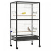 Pawhut Cage A Oiseaux 30 X 20,5 X 54 Pouces Perroquet Macaw Finch Cockatoo Flight Cage Avec Roues Noir/blanc