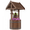 Outsunny Puits de Souhaits en Bois pour Exterieur avec Seau Suspendu, Beige