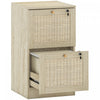 HOMCOM Classeur verrouillable a 2 tiroirs pour format A4, chene