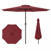 Parasol de jardin Costway 12 pieds, parasol de marche exterieur avec manivelle, 8 baleines robustes rouge