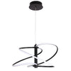 Luminaire suspendu Romy de Dainolite en silicone blanc qui diffuse la lumière, avec fini noir mat et ampoule à DEL de 36 W
