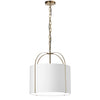 Luminaire suspendu Quincy de Dainolite avec abat-jour blanc, fini doré et 1 ampoule