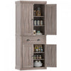 HOMCOM Armoire Garde-Manger Cuisine Etagere Tiroir Bois