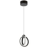 Luminaire suspendu Parson de Dainolite en silicone blanc qui diffuse la lumière, avec fini noir mat et ampoule à DEL de 14 W