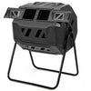 Seau A Compost Rotatif A 360° De 160 L Avec Gants De Jardin, Composteur De Jardin De Grande Capacite Avec Double Chambre, Convient Pour Le Traitement Des Feuilles, Pelures, Noir