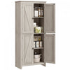 HOMCOM Garde-manger de cuisine autoportant 72 po, armoire buffet, gris