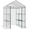 Outsunny 56\" X 56\" X 77\" Serre De Plantes Portable Jardin De Graines De Fleurs Maison Chaude 8 Etageres De Croissance Des Plantes D'exterieur Housse En Pvc Transparent