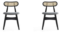 Ensemble 2 chaises de salle à manger Colbert de Manhattan Comfort avec revêtement gris - noir et cannage