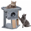 Pawhut Arbre A Chat, Petite Tour Pour Chat Avec Perchoir, Arbre A Chat, Condo Pour Chat, Balle Jouet Pour Chaton, Utilisation En Interieur, Gris