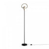 Lampe à pied à conception circulaire tordue à DEL de 58 po noir mat