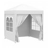 Outsunny 6.6x6.6ft Tente De Fete Escamotable Pour L'exterieur Avec Parois Laterales Blanc