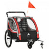 Aosom Remorque velo enfant 2 places, poussette pour tout-petit, rouge