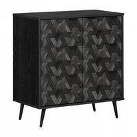 Armoire de rangement Oxford à 2 portes - chêne noir et gris foncé