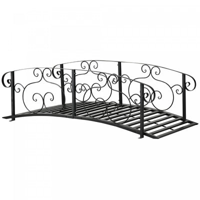 Outsunny 6ft Garden Bridge With Safety Rails Decorative Pond Bridge, Black|Outsunny Pont De Jardin De 6 Pi, Pont Decoratif Pour Bassin, Noir