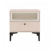 Table de nuit moderne Amara 20\" en rose pale et blanc (1 tiroir)