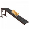 Marches De Lit De Rampe Pour Animaux De Compagnie Pawhut Pour Chiens, Chats, Plate-forme De Tapis Antiderapante, Bois De Pin 69,75 \"\" L X 16 \" \" L X 25 \" \" H Brun Gris