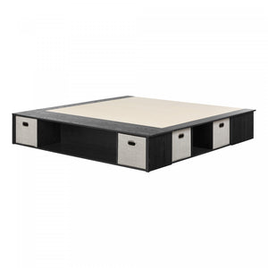 Flexible Lit Plateforme Avec Paniers - Chene Noir