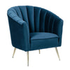 Fauteuil d’appoint Rosemont de Manhattan Comfort en velours - bleu et doré