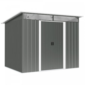 Outsunny Abri De Jardin 8,5' X 6' Avec Puits De Lumiere, Gris Fonce