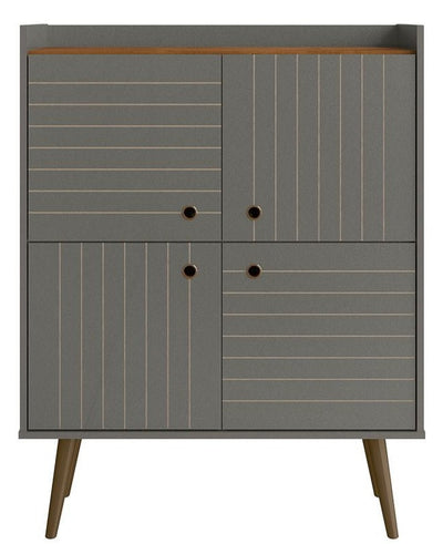 Manhattan Comfort Bogart Mid-Century Modern Accent Cabinet - Grey & Natural|Armoire décorative Bogart de Manhattan Comfort de style moderne du milieu du 20e siècle - grise et naturelle