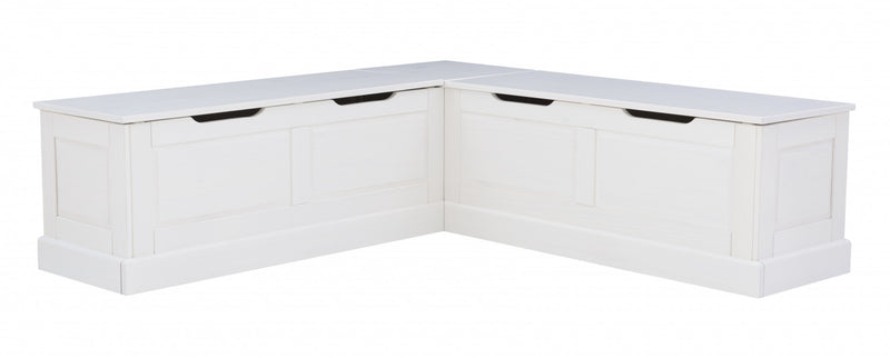 Banc de salle à manger en coin Tobin sans dossier - blanc