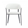 Chaise de salle a manger moderne en metal et tissu Belle, coloris blanc