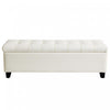 Sophia Banc Ottoman de Rangement de 48\" avec Pieds, Banc de Pied de Lit, Beige