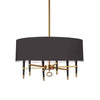 Lustre Langford de Dainolite avec abat-jour noir, fini bronze rétro et 6 ampoules