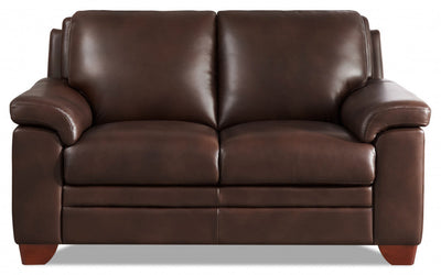 Hydeline Magnum Leather Loveseat - Brown|Causeuse Magnum de Hydeline en cuir - brune
